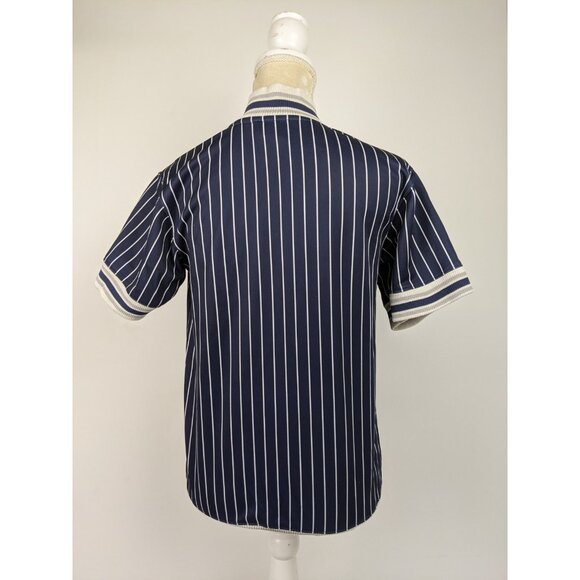 New York Yankees MLB 1/4 Zip Pinstripe Stitches Pullover Short Sleeve Size Large - Picture 3 of 11